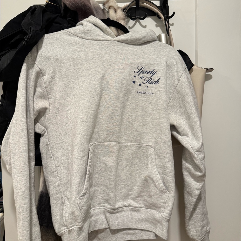 Sporty & Rich Light Gray Health Crew Hoodie